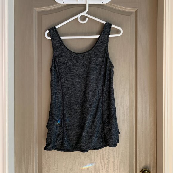 Lululemon Heathered Black Ruffle Tank Top Sz 4 – Feminine Athleisure Coastal - Picture 3 of 7
